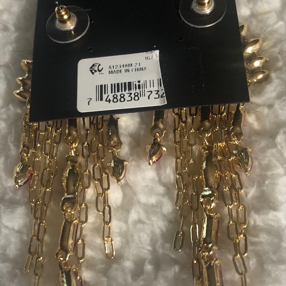 New Guess Red Statement Cluster Drop Earrings - Picture 6 of 6